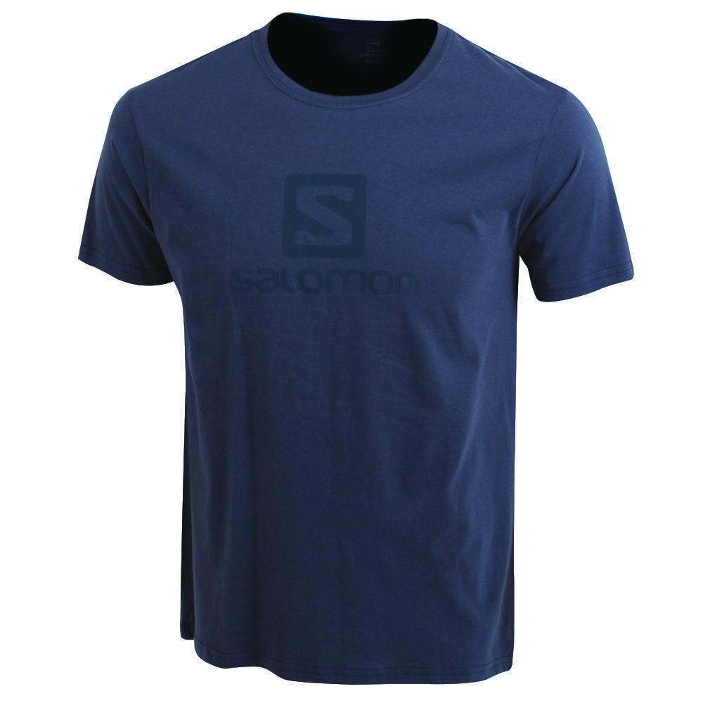 Salomon Singapore Mens T-shirts - ACHIEVE SS M Navy | 07261-YFCH